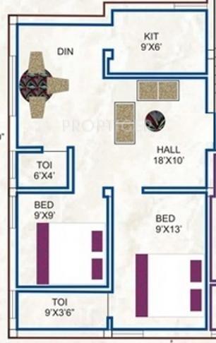 Maha Alandur (2BHK+2T (680 sq ft) 680 sq ft)