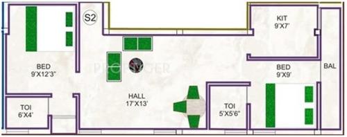 Maha Alandur (2BHK+2T (900 sq ft) 900 sq ft)