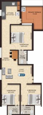The Nest Elite (3BHK+3T (1,070 sq ft) 1070 sq ft)