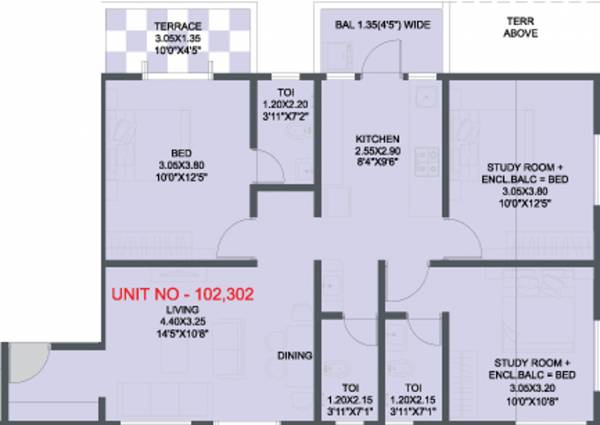 Lotus Laxmi 3 (3BHK+3T (701.48 sq ft) 701.48 sq ft)