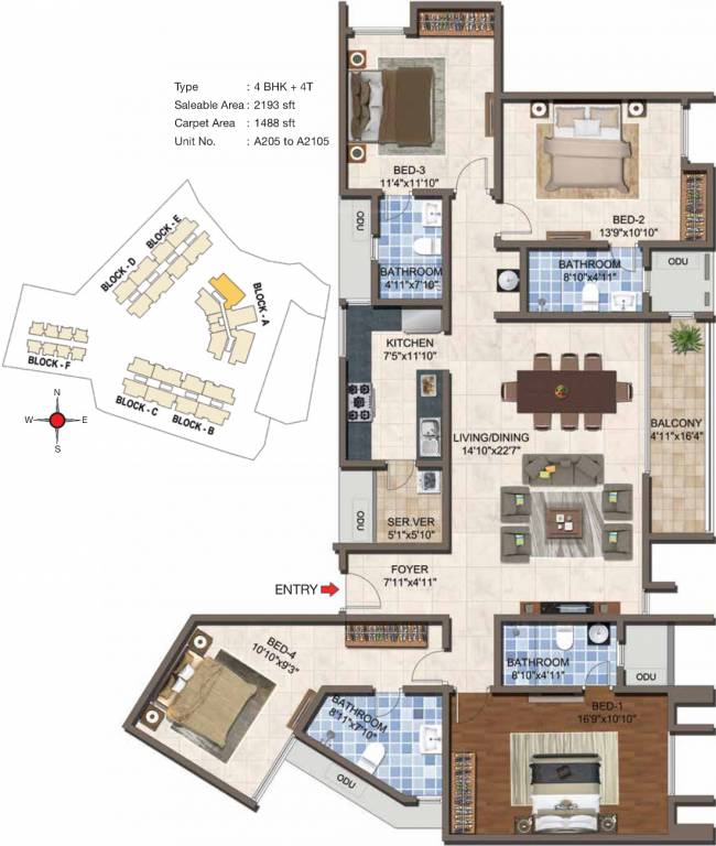 Casagrand Crescendo (4BHK+4T (2,193 sq ft) 2193 sq ft)