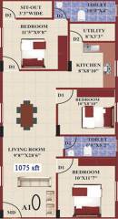 Om Shri Opulence (3BHK+3T (1,075 sq ft) 1075 sq ft)
