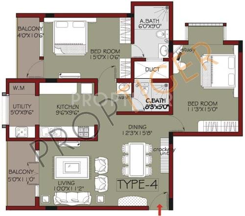 Habitat Mayflower (2BHK+2T (1,355 sq ft) 1355 sq ft)