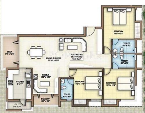  Akilam (3BHK+3T (1,818 sq ft) 1818 sq ft)