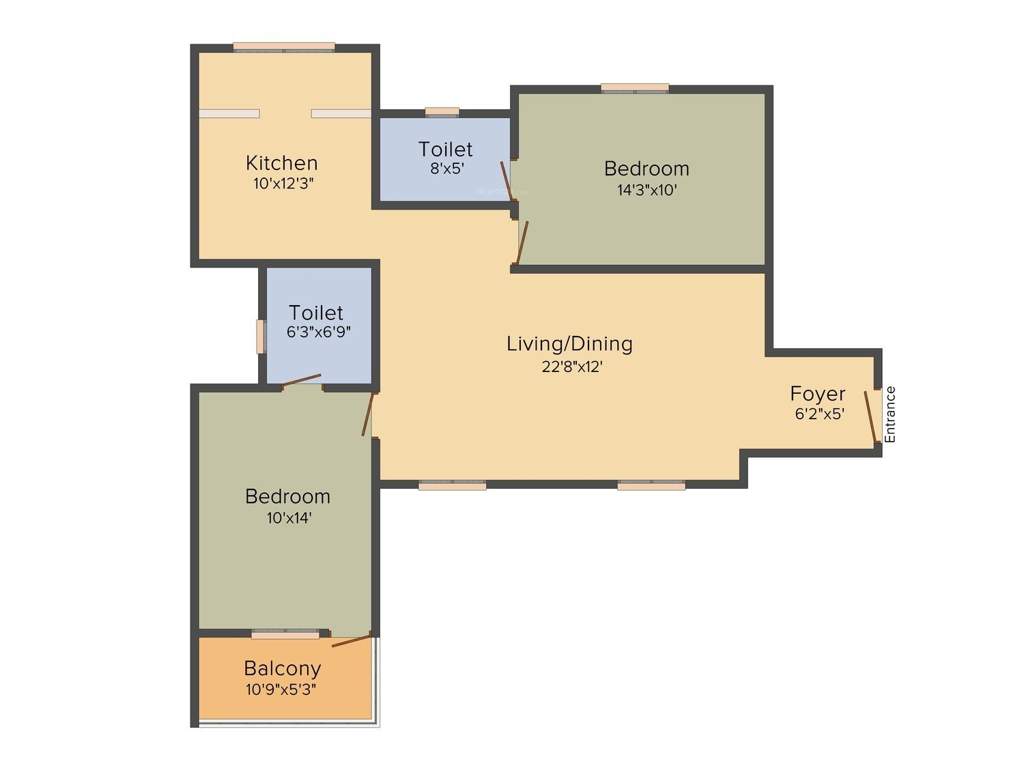 Appaswamy The Bloomingdale (2BHK+2T (1,237 sq ft) 1237 sq ft)