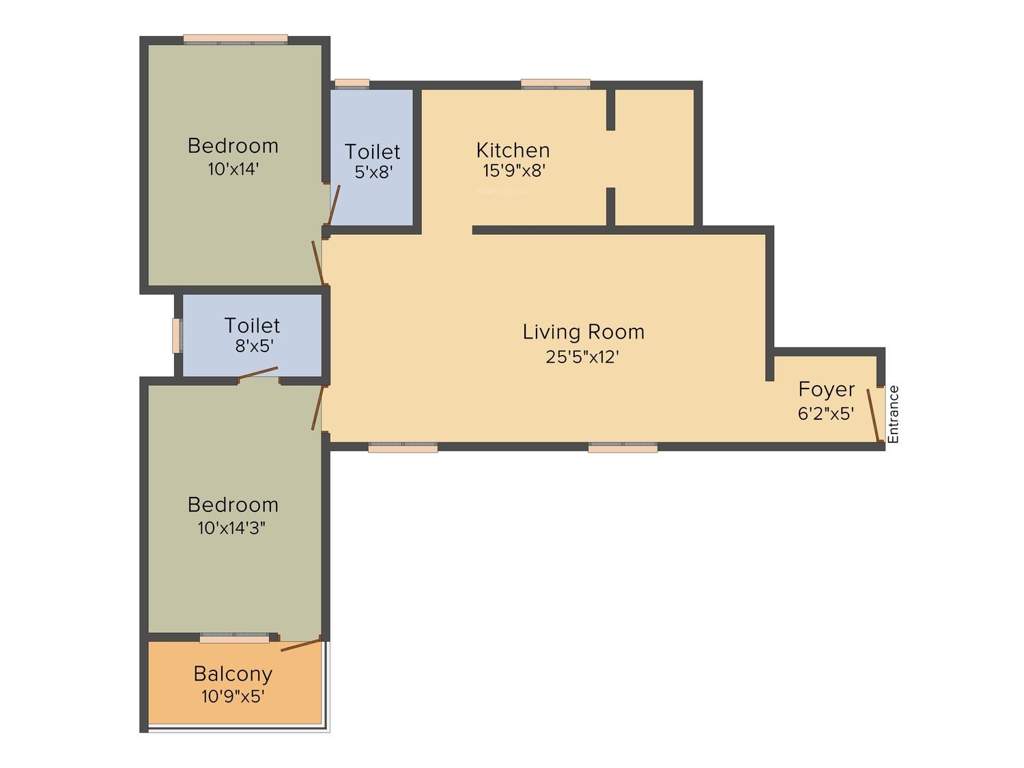 Appaswamy The Bloomingdale (2BHK+2T (1,260 sq ft) 1260 sq ft)