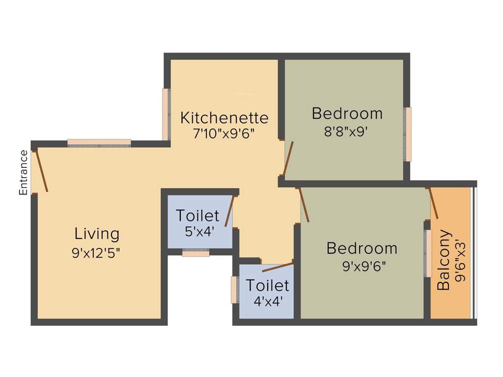 Appaswamy The Bloomingdale (2BHK+2T (635 sq ft) 635 sq ft)