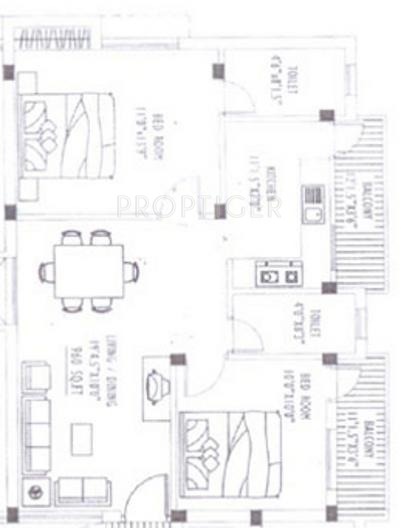 Aswin Aswin Eve (2BHK+2T (960 sq ft) 960 sq ft)