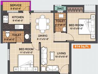 PG Sunshine (2BHK+1T (814 sq ft) 814 sq ft) PG Sunshine (2BHK+1T (814 sq ft) 814 sq ft)