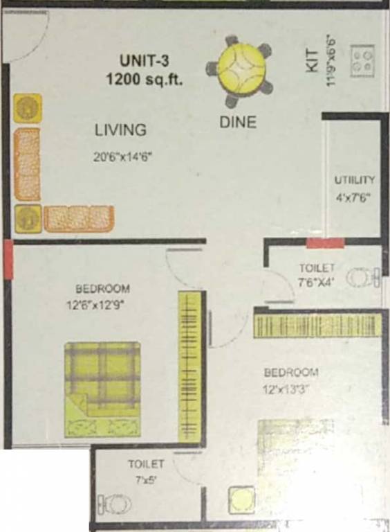 Sri Anjana Temple Meadows (2BHK+2T (1,200 sq ft) 1200 sq ft) Sri Anjana Temple Meadows (2BHK+2T (1,200 sq ft) 1200 sq ft)