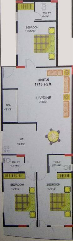 Sri Anjana Temple Meadows (3BHK+3T (1,718 sq ft) 1718 sq ft)