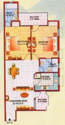 Jaipuria Sunrise Greens Apartment (2BHK+2T (1,125 sq ft) 1125 sq ft) Jaipuria Sunrise Greens Apartment (2BHK+2T (1,125 sq ft) 1125 sq ft)