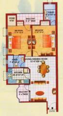 Jaipuria Sunrise Greens Apartment (2BHK+2T (1,198 sq ft) 1198 sq ft)