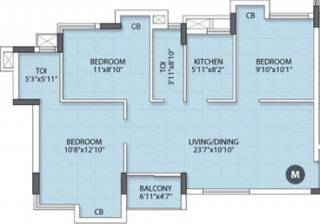 Rishi Ventoso (3BHK+3T (1,152 sq ft) 1152 sq ft)