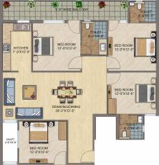Ompee Crest 2 (3BHK+3T (1,400 sq ft) 1400 sq ft)