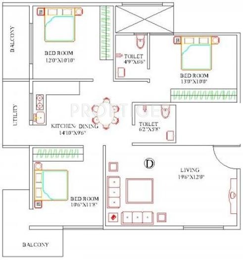 Aryan Build Estates Pvt Ltd Moon Stone (3BHK+2T (1,356 sq ft) 1356 sq ft)