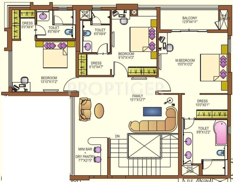 Lanco Hills Apartments (4BHK+5T (4,358 sq ft) + Study Room 4358 sq ft)