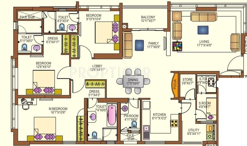 Lanco Hills Apartments (3BHK+4T (2,262 sq ft) + Servant Room 2262 sq ft)