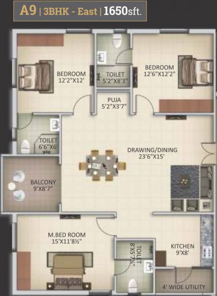 Saanvee Civitas (3BHK+3T (1,650 sq ft) 1650 sq ft)