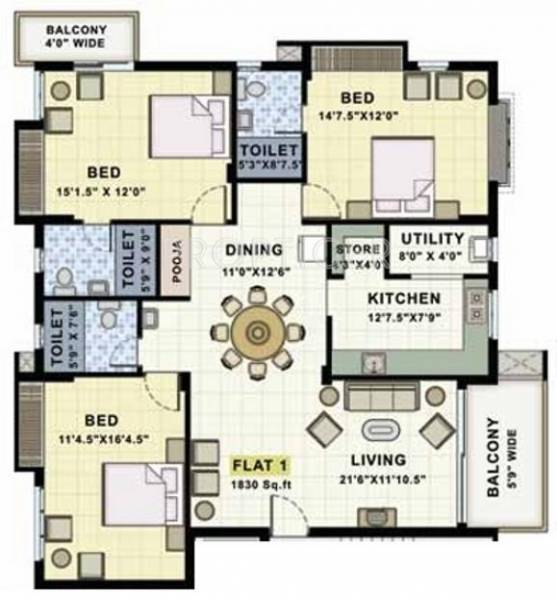 Navin Dheeraikya (3BHK+3T (1,830 sq ft) 1830 sq ft)