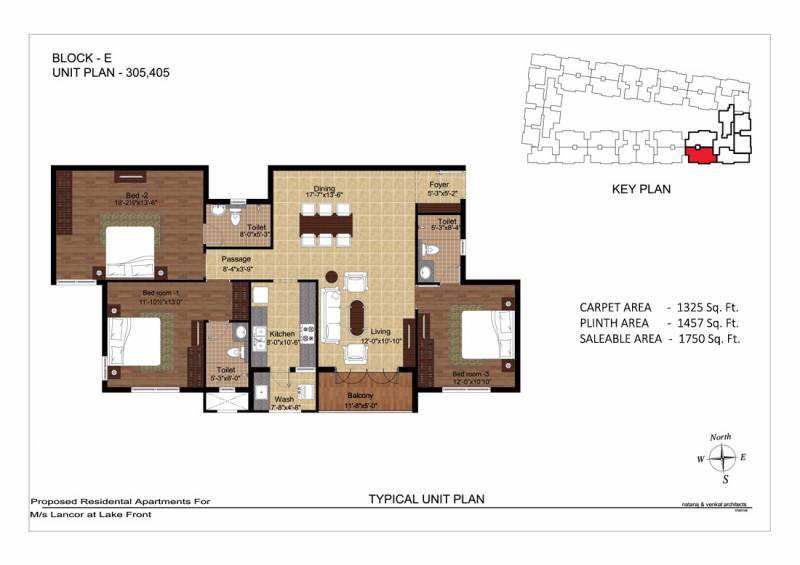 Lancor The Central Park Lake Front (3BHK+3T (1,750 sq ft) 1750 sq ft)