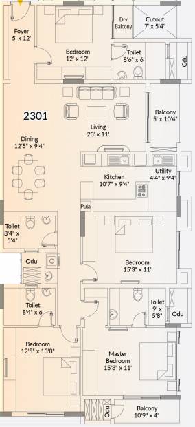 Appaswamy Capella (4BHK+4T (2,301 sq ft) + Pooja Room 2301 sq ft)