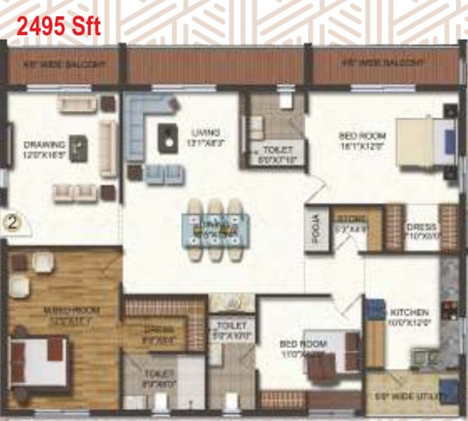Vertex Palacia (3BHK+3T (2,495 sq ft) 2495 sq ft) Vertex Palacia (3BHK+3T (2,495 sq ft) 2495 sq ft)