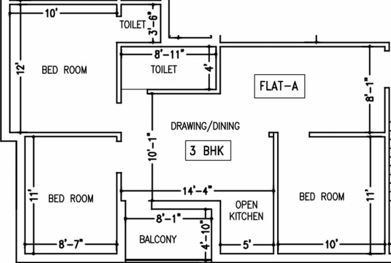 Sayak Trilocana Apartment (3BHK+2T (1,070 sq ft) 1070 sq ft)