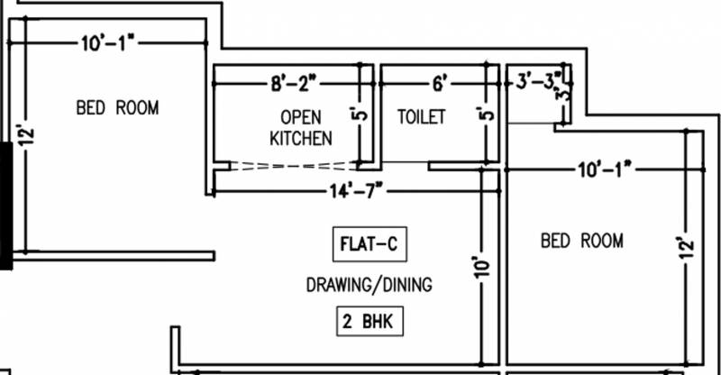 Sayak Trilocana Apartment (2BHK+1T (780 sq ft) 780 sq ft)