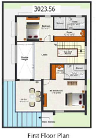  florence villas Floor Plan First Floor Plan