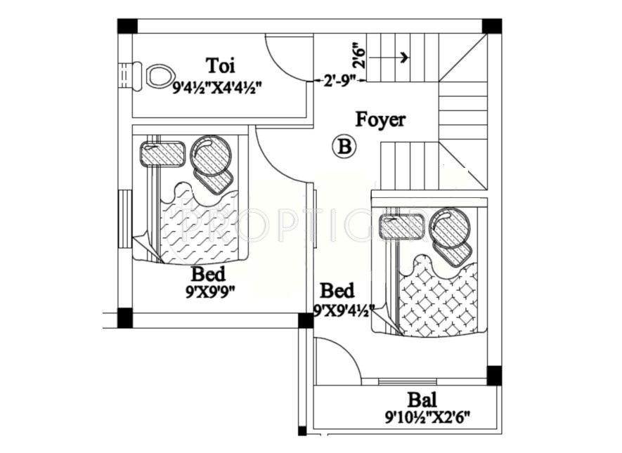 Devi Ind Villas (2BHK+2T (1,052 sq ft)   Pooja Room 1052 sq ft)