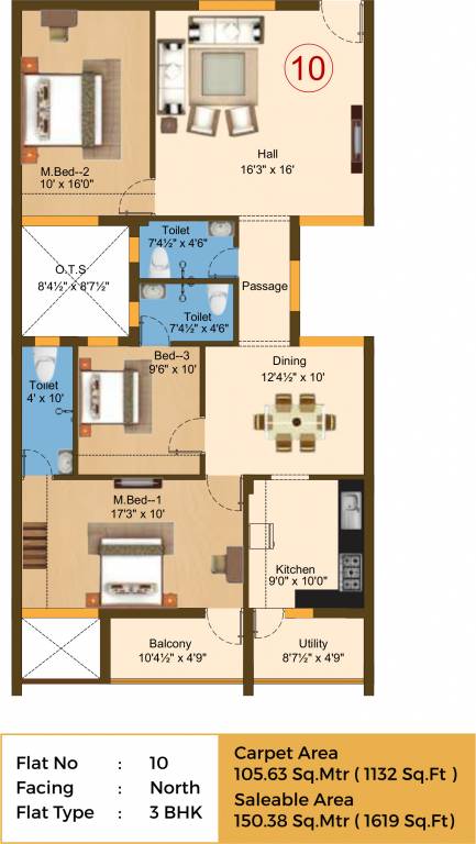 Sree Daksha Yashus (3BHK+3T (1,619 sq ft) 1619 sq ft)