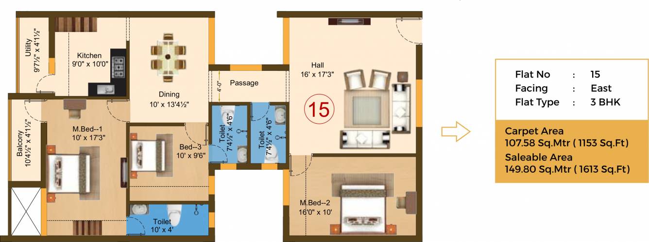 Sree Daksha Yashus (3BHK+3T (1,613 sq ft) 1613 sq ft)
