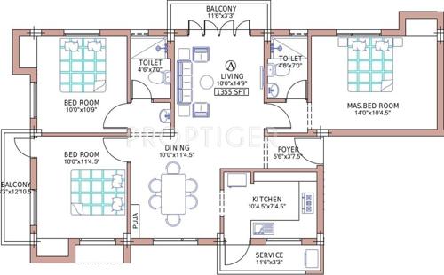 Priams Nivasini (3BHK+2T (1,365 sq ft) 1365 sq ft)