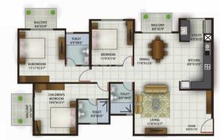 Century Celeste (3BHK+3T (1,775 sq ft) 1775 sq ft)