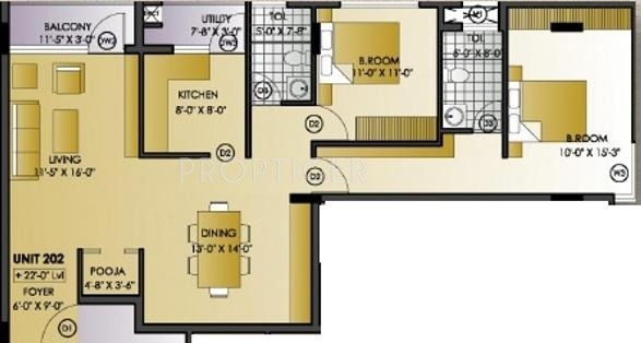 MCB Kay Arr Elphinston (2BHK+2T (1,476 sq ft)   Pooja Room 1476 sq ft)