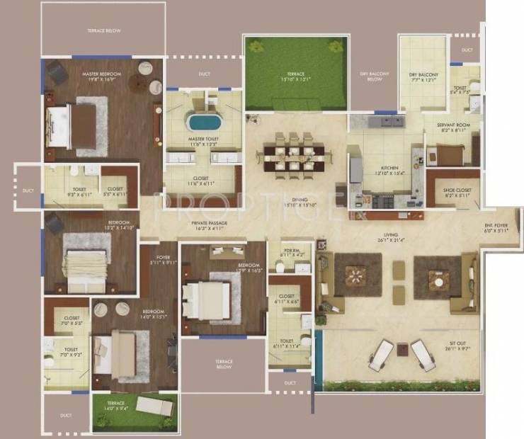 Amar Eternity (4BHK+4T (4,534 sq ft)   Servant Room 4534 sq ft)
