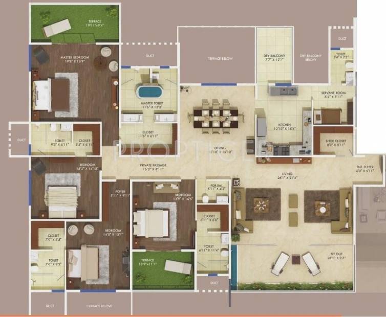 Amar Eternity (4BHK+4T (4,544 sq ft)   Servant Room 4544 sq ft)