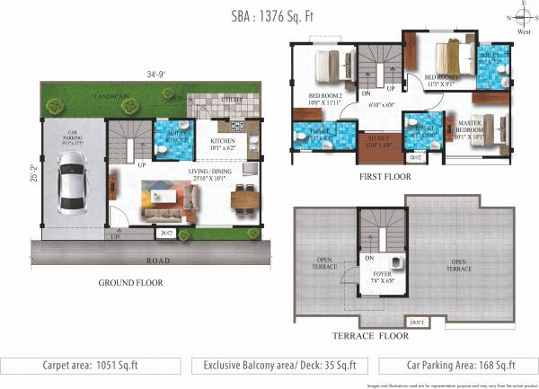 Alliance Humming Gardens Villas (3BHK+4T (1,376 sq ft) 1376 sq ft)