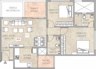 Five Star Royal Mystic (2BHK+2T (701.16 sq ft) 701.16 sq ft)