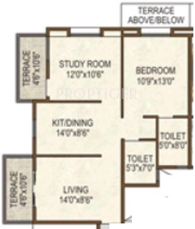 Achalare Tierra Viva (2BHK+2T (882 sq ft) 882 sq ft)