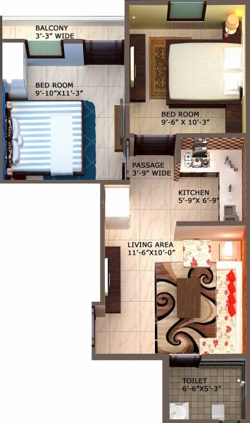 Royal India Vishwansh Homes (2BHK+2T (650 sq ft) 650 sq ft)