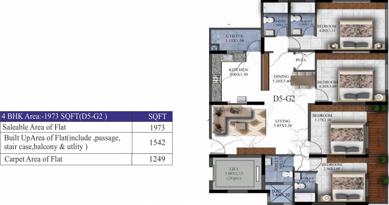 Sovereign Sovereign Unnathi (4BHK+4T (1,973 sq ft) 1973 sq ft)