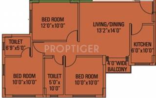 Siddha Pine Woods (3BHK+2T (1,100 sq ft) 1100 sq ft)