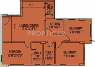 Siddha Pine Woods (3BHK+2T (1,325 sq ft) 1325 sq ft)