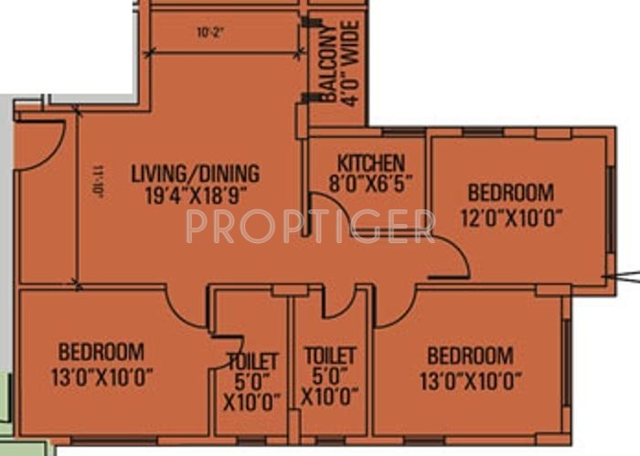 Siddha Pine Woods (3BHK+2T (1,325 sq ft) 1325 sq ft)