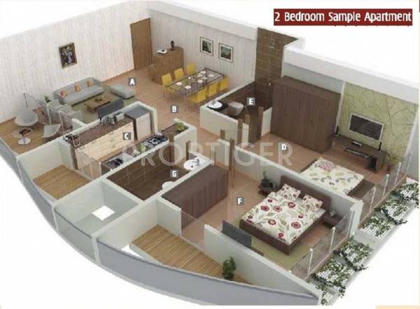 Kumar Parasmani (2BHK+2T (1,255 sq ft) 1255 sq ft)