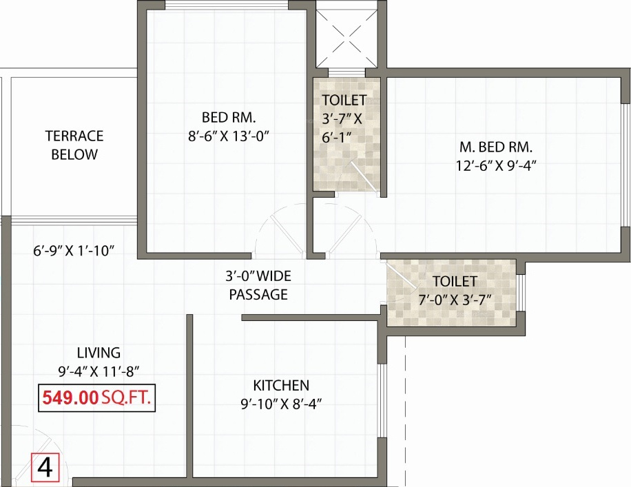Unmesh Eden Garden (2BHK+2T (549 sq ft) 549 sq ft)