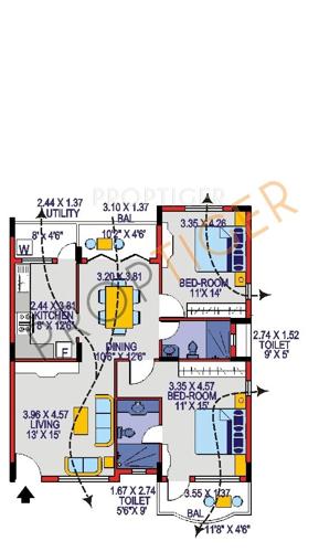 Ranka Ranka Heights (2BHK+2T (1,425 sq ft) 1425 sq ft)