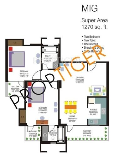 Arihant Altura (2BHK+2T (1,270 sq ft) 1270 sq ft)